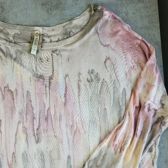 SOLD XCVI Tie Dye Relaxed Fit Short Sleeve Top - Picture 3 of 11